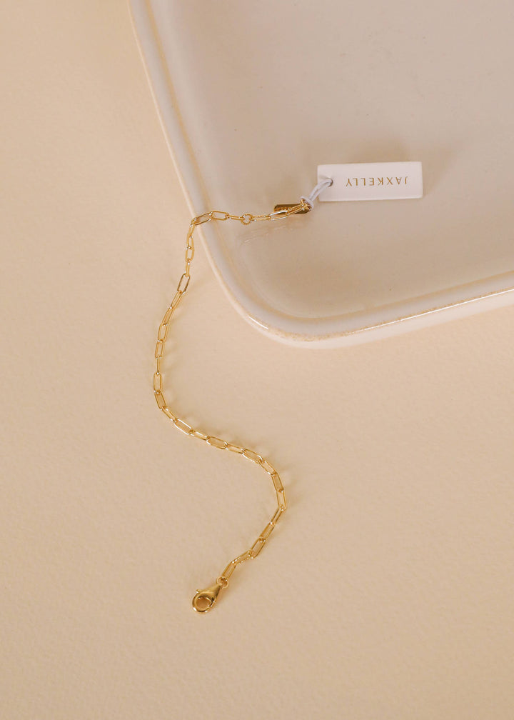 JaxKelly - Small Link Chain Bracelet - 18k Gold Plated