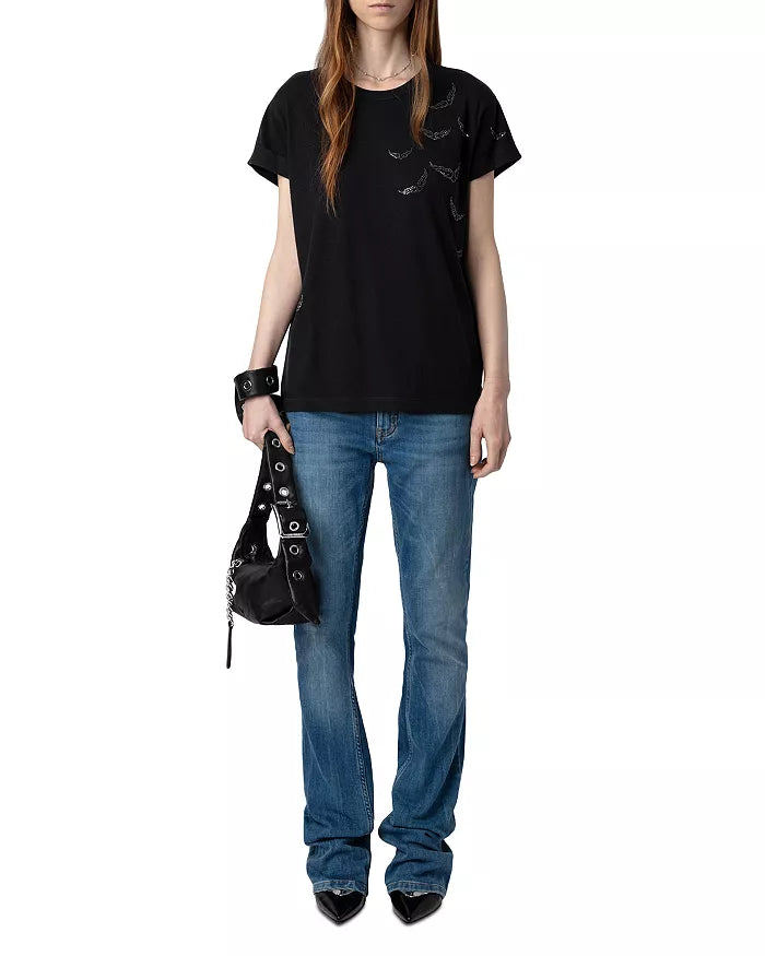 Zadig & Voltaire Anya PCL Rain Rhinestone Wing Tee