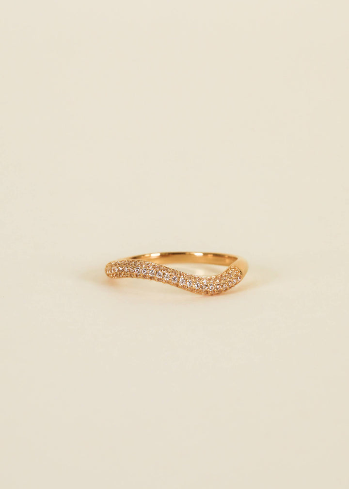 JaxKelly - Gold Rings - Pave Wave - Champagne CZ