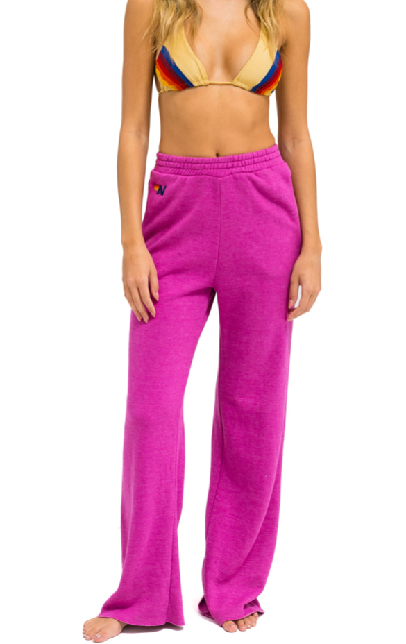 Aviator Nation Wide Leg Womens Pocket Sweatpant Magenta