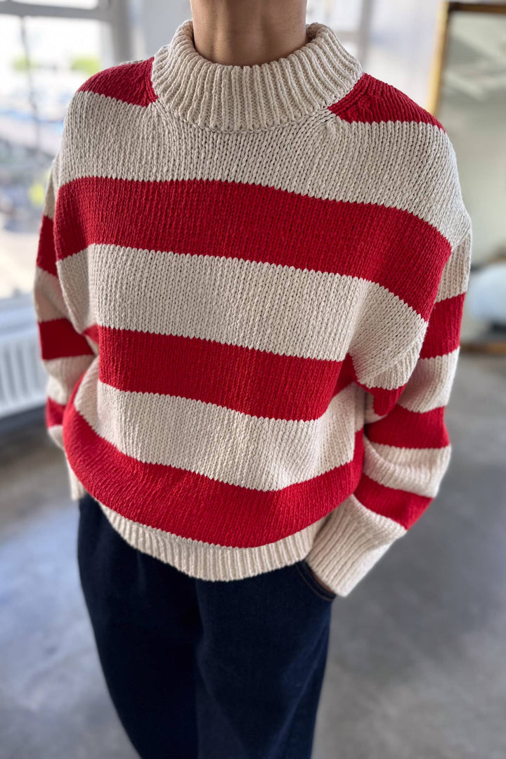 Le Bon Shoppe Zoe Cotton Sweater -Red Stripe