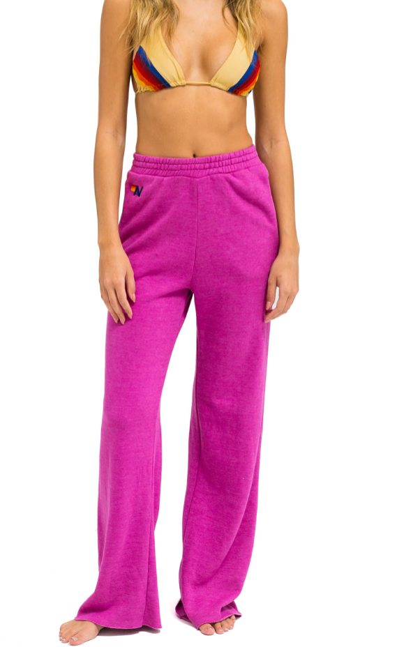 Aviator Nation Wide Leg Womens Pocket Sweatpant Magenta