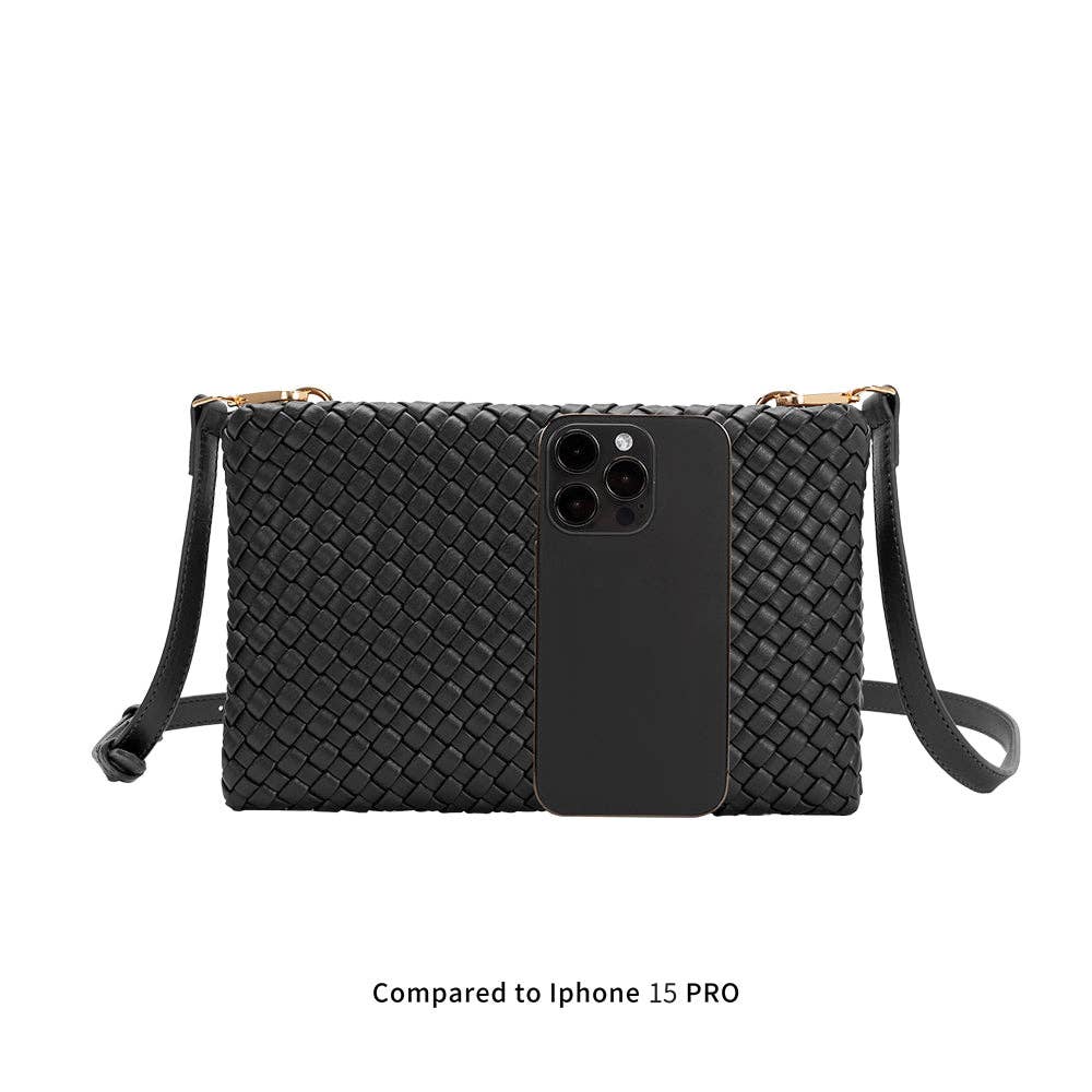 Melie Bianco - Daisy Black Recycled Vegan Crossbody Bag