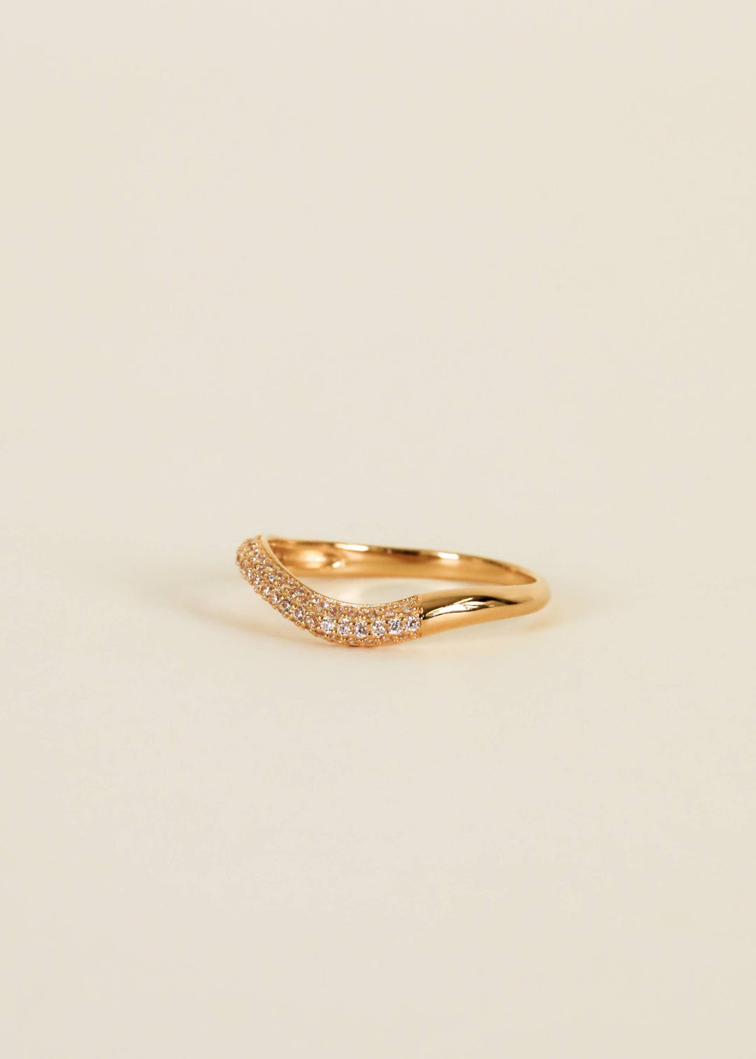 JaxKelly - Gold Rings - Pave Wave - Champagne CZ