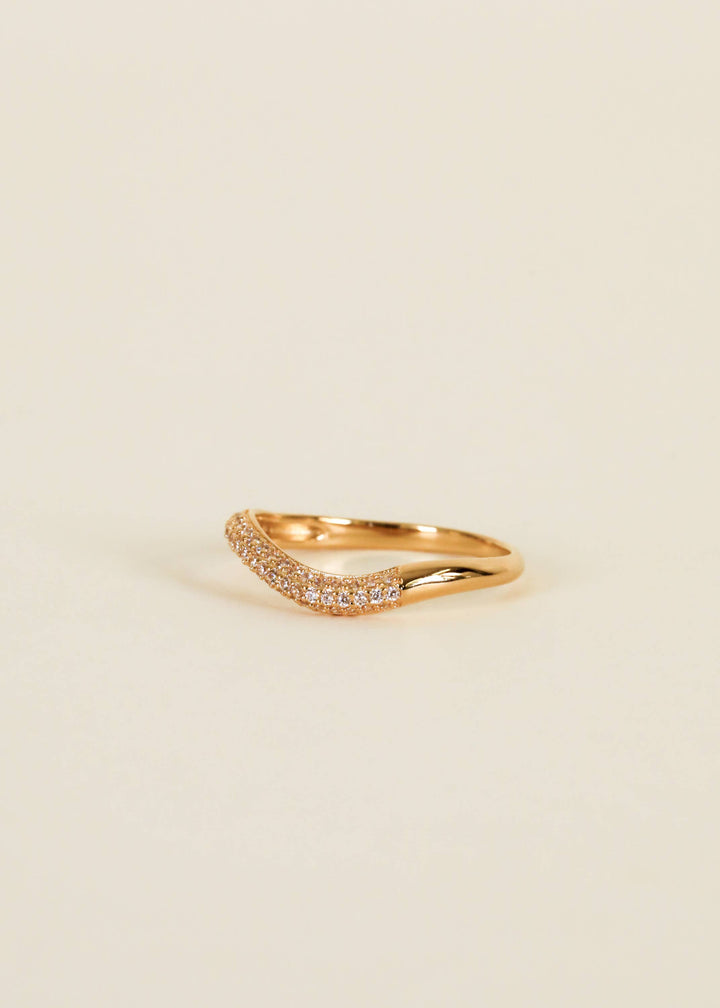 JaxKelly - Gold Rings - Pave Wave - Champagne CZ