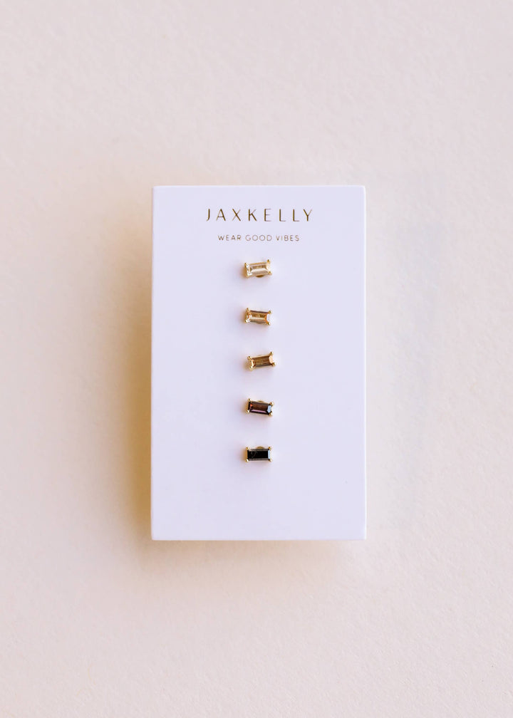 JaxKelly - Baguette - Ombre - Gold Earrings