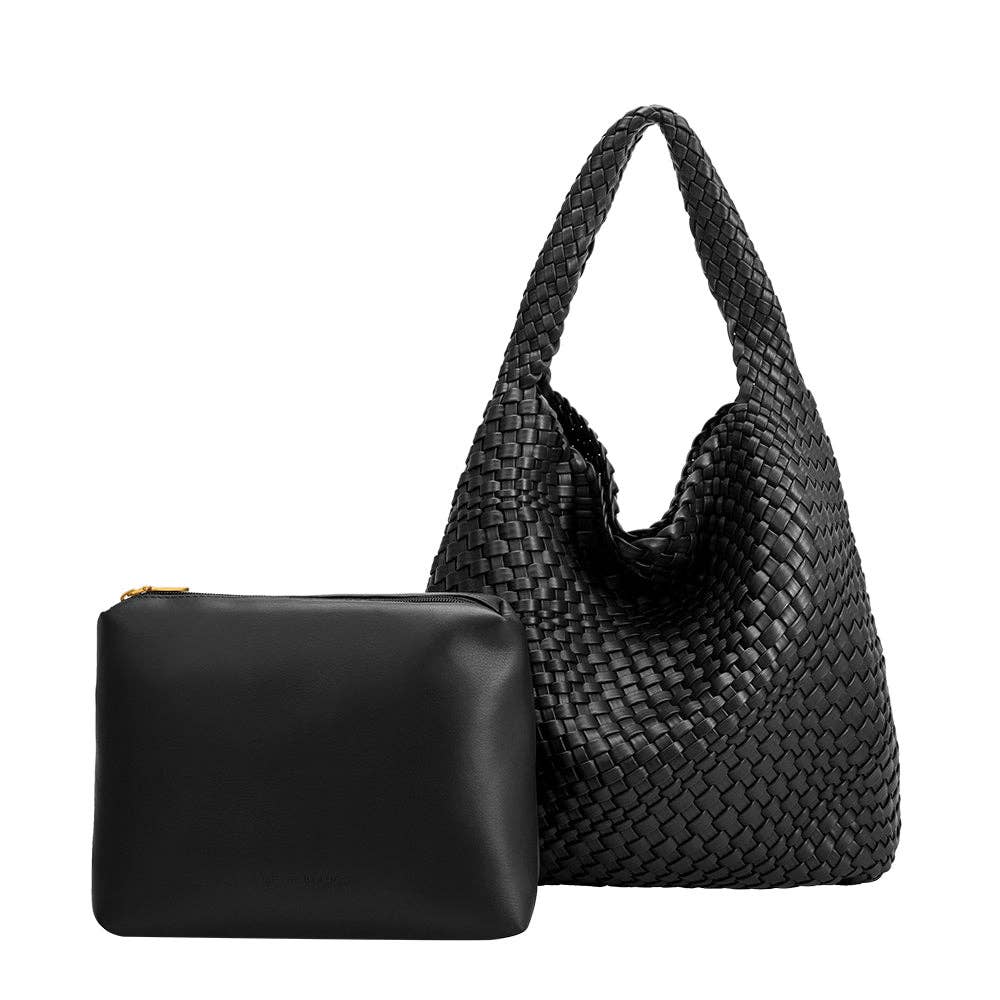 Melie Bianco - Johanna Black Recycled Vegan Shoulder Bag