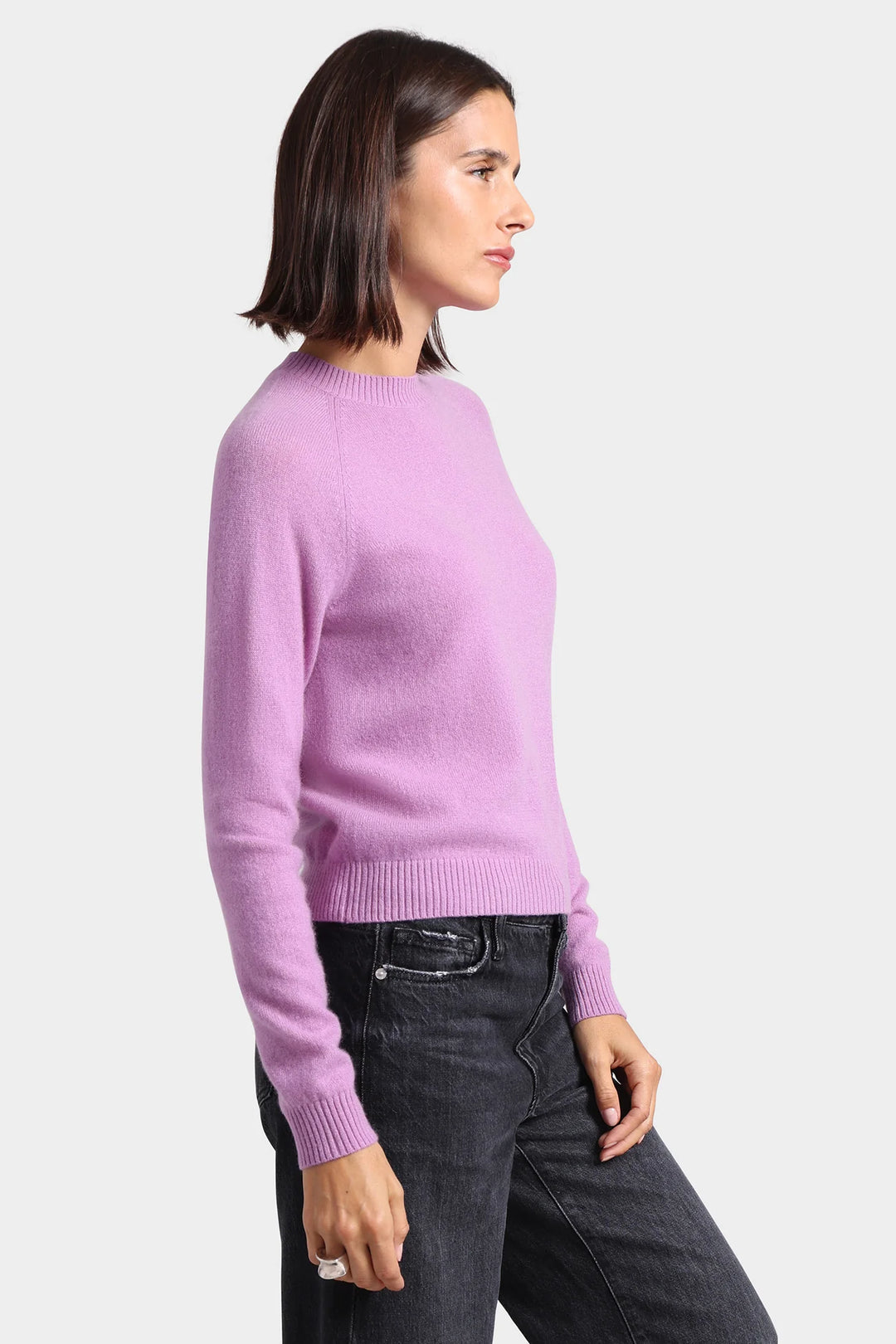 Minnie Rose Cashmere Long Sleeve Shrunken Crew