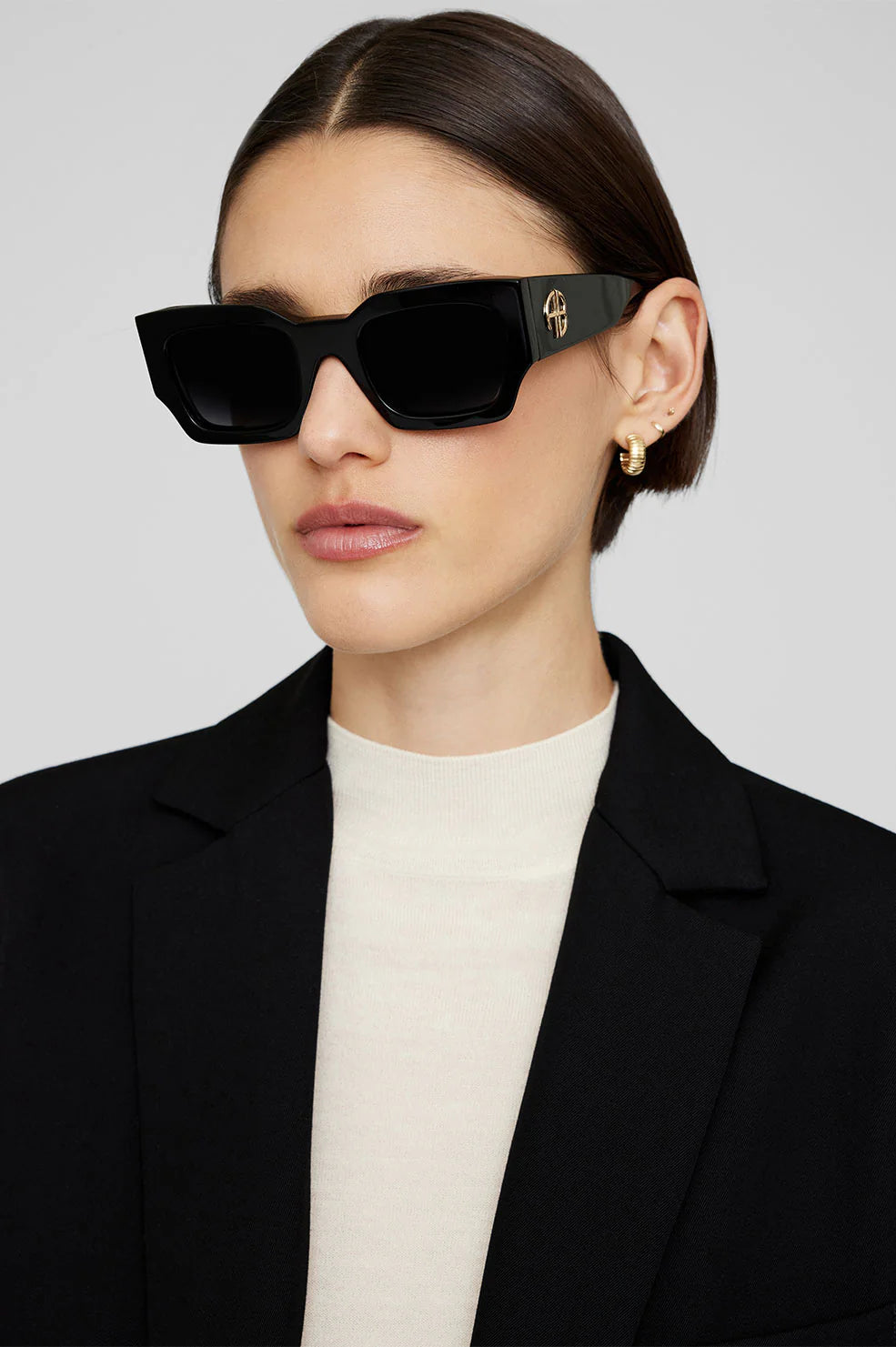 Anine Bing Indio Monogram Sunglasses - Black