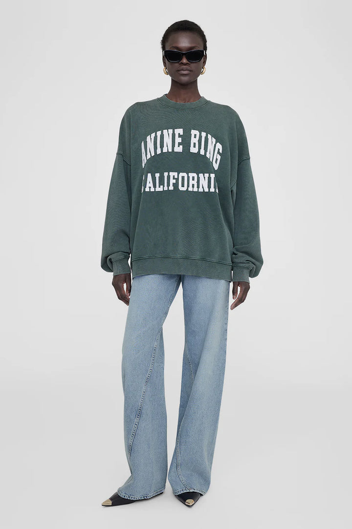 Anine Bing Miles Oversized Sweatshirt Dark Sage