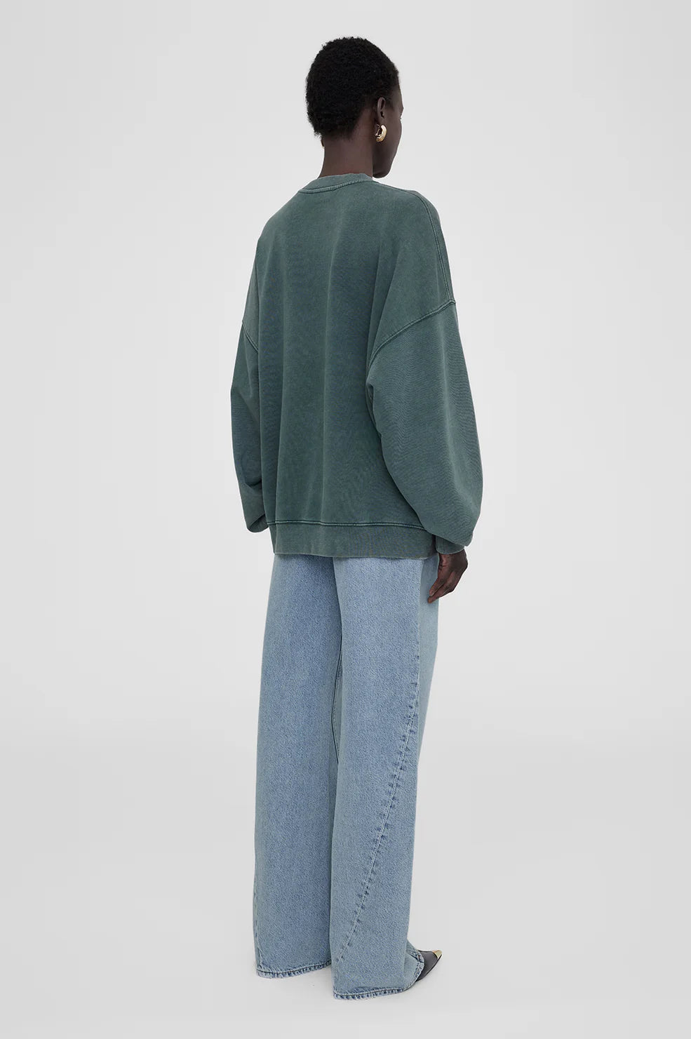 Anine Bing Miles Oversized Sweatshirt Dark Sage