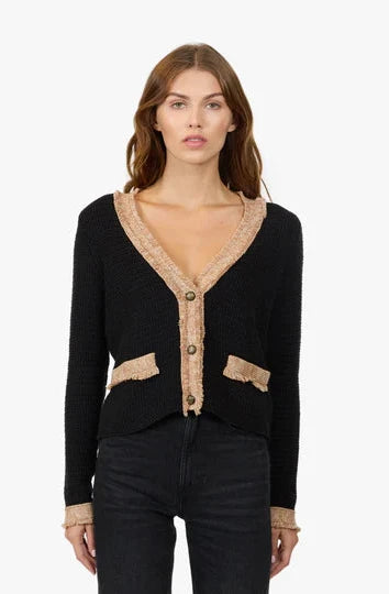 Autumn Cashmere Fringed Trimmed V-Neck Cardigan