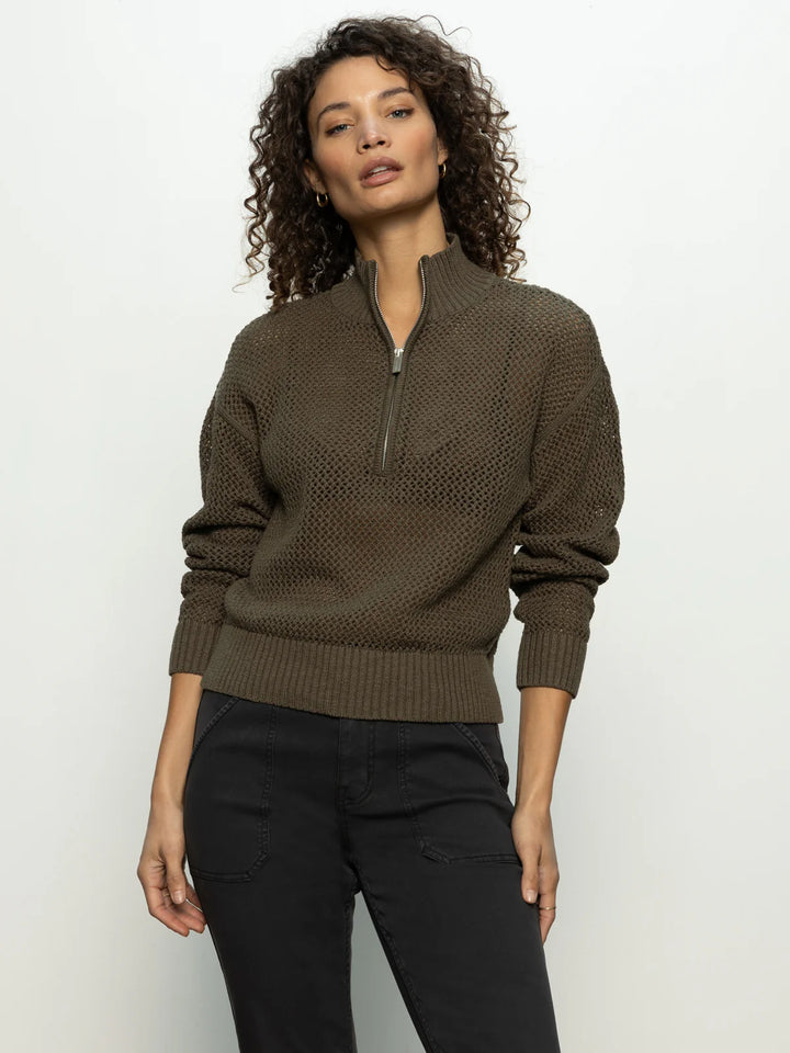 Sanctuary Open Knit 1/2 Zip Sweater