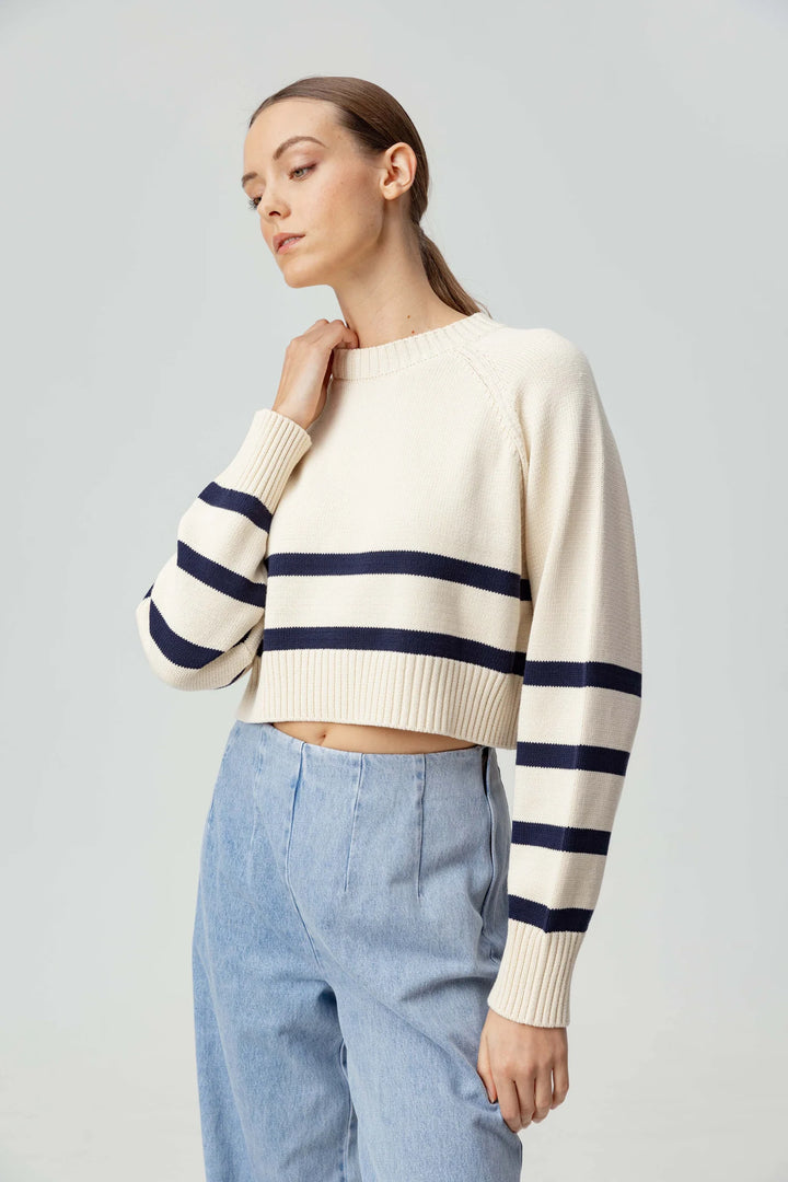 Sundays Enid Sweater - Navy/Cream