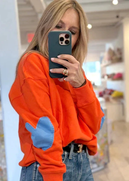 Kerri Rosenthal Ex-Boyfriend Patchwork Sweatshirt - Aperol Orange