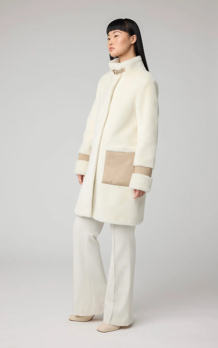 SOIA & KYO Fiala Faux Sherpa Coat