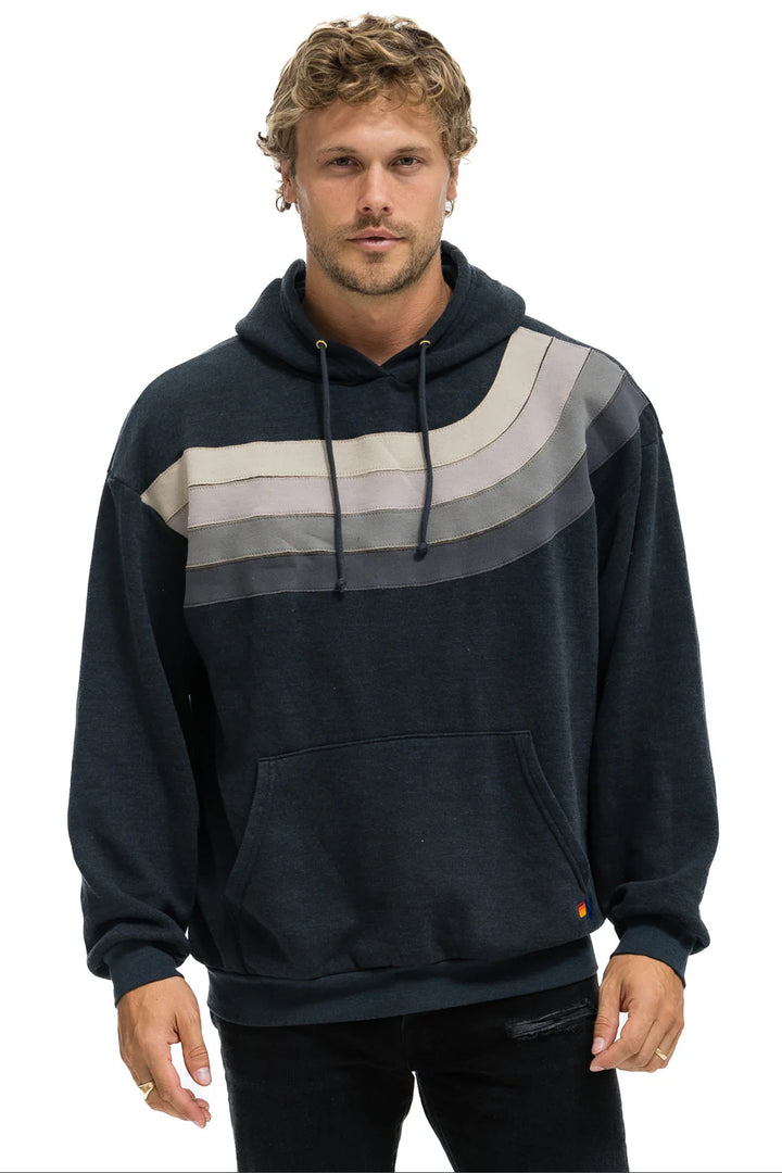 Aviator Nation Wave Stripe Hoodie Charcoal