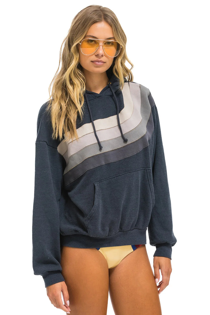 Aviator Nation Wave Stripe Hoodie Charcoal