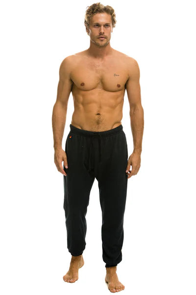 Aviator Nation Men's 5 Stripe Sweatpants Charcoal/Grey