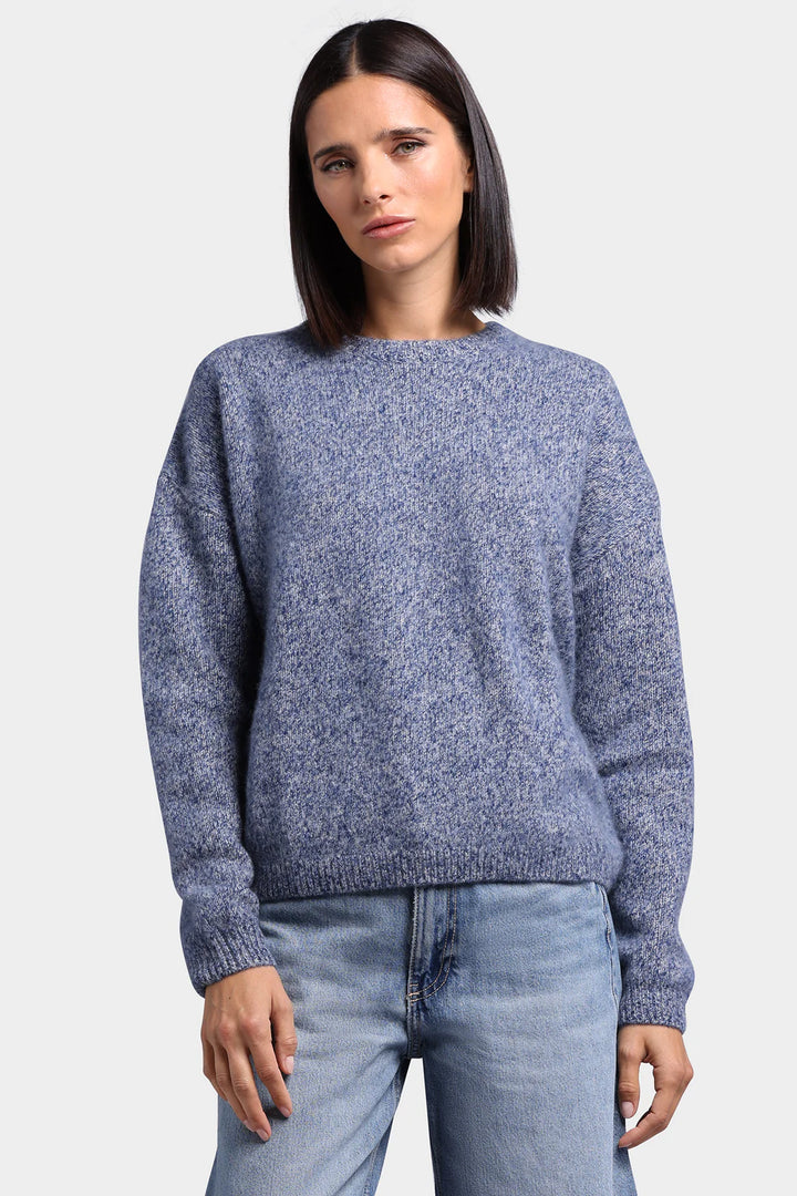 Minnie Rose Cashmere Silk Marled Boxy Crew