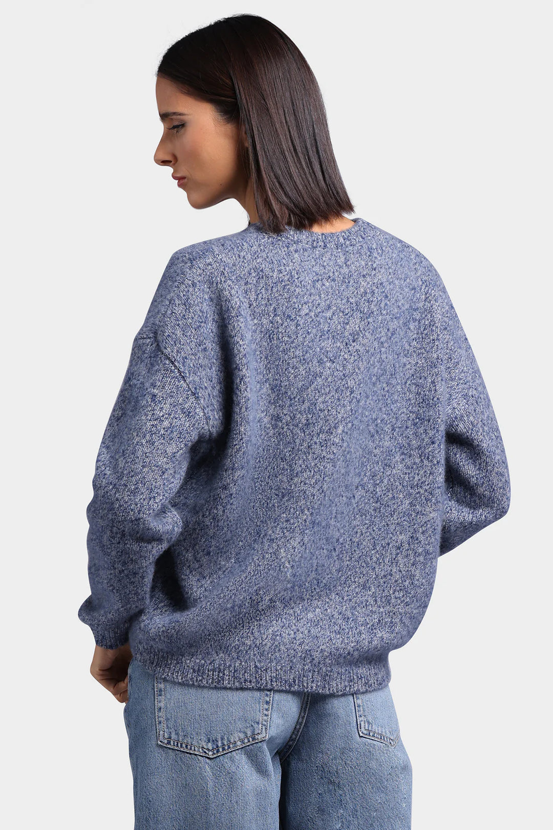 Minnie Rose Cashmere Silk Marled Boxy Crew