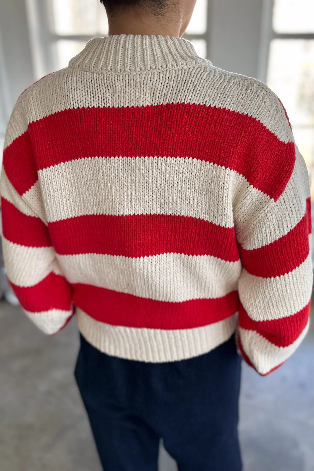 Le Bon Shoppe Zoe Cotton Sweater -Red Stripe