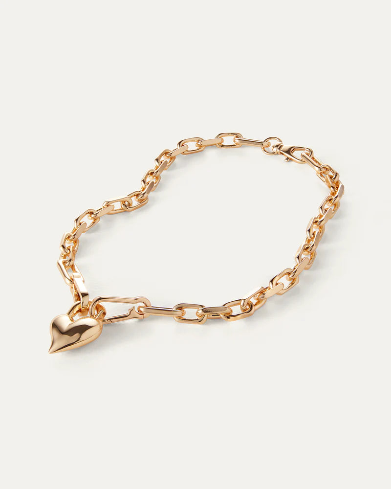 Jenny Bird Gold Padlock Heart Pendant Necklace