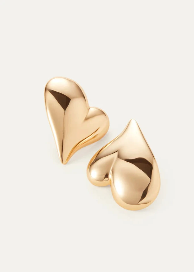 Jenny Bird Mega Art Heart Button Earrings