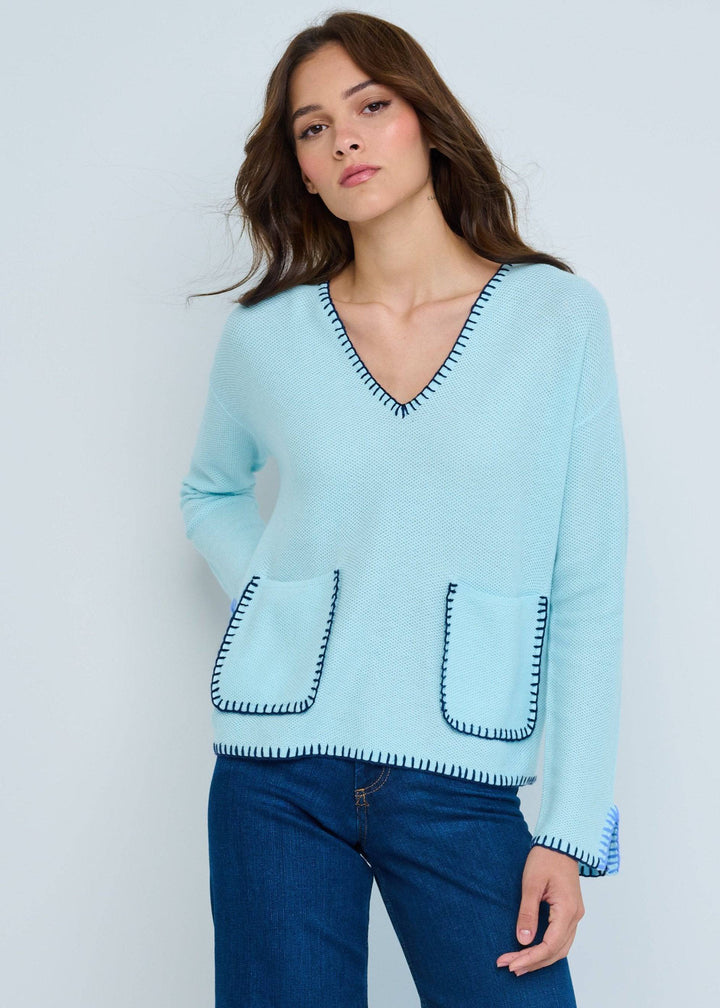 Lisa Todd Beach Lover Sweater Aqua