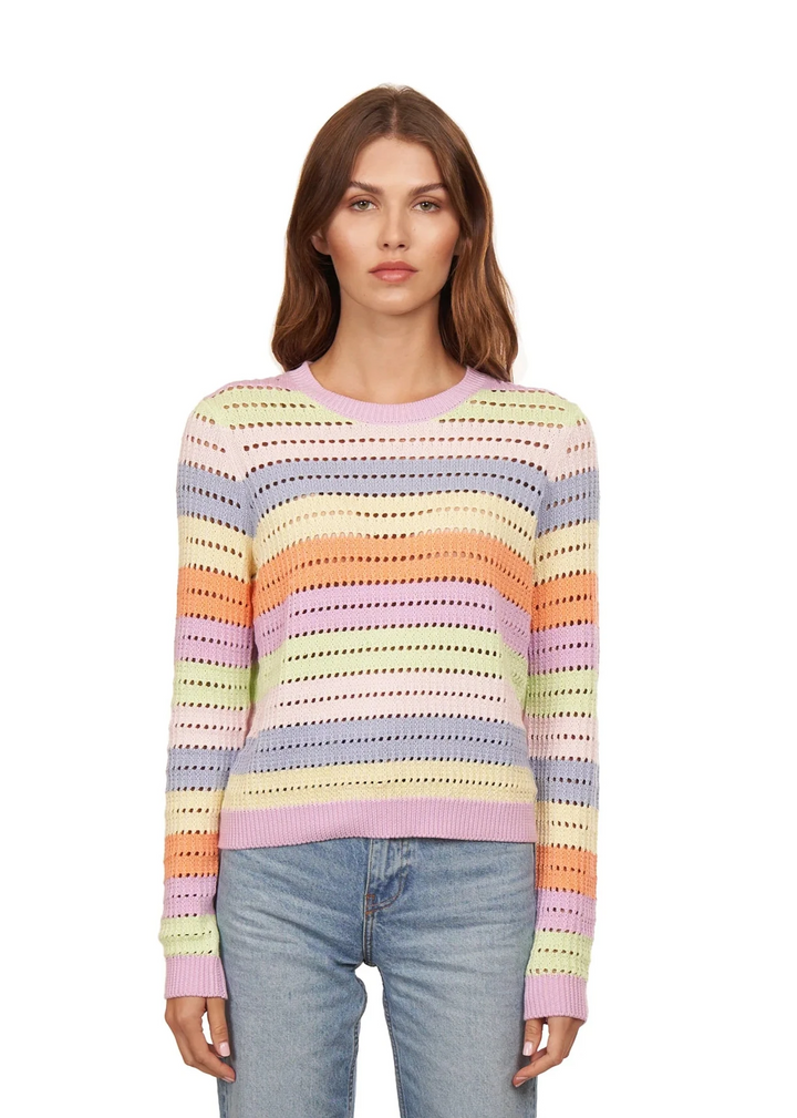 Autumn Cashmere Rainbow Pointelle Stripe