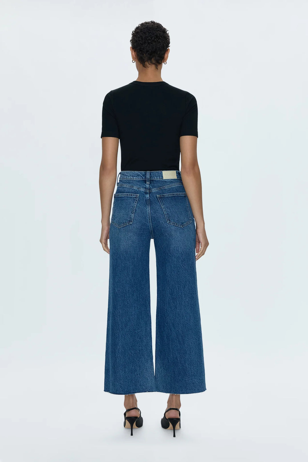 Pistola Lana High Rise Ultra Wide Leg Crop Jean - Palladium