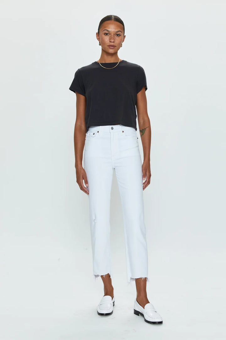 Pistola Charlie High Rise Straight Jeans - White Vintage