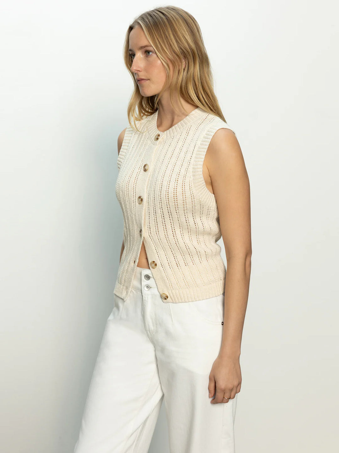 Sanctuary Pointelle Shell Sweater Vest