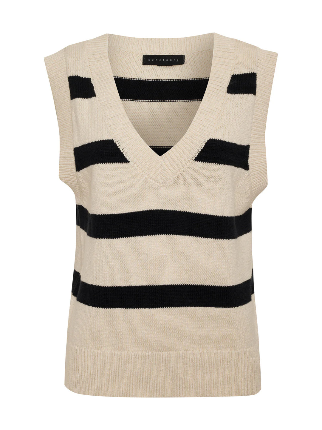 Sanctuary Sweater Shell Tank - Black Stripe