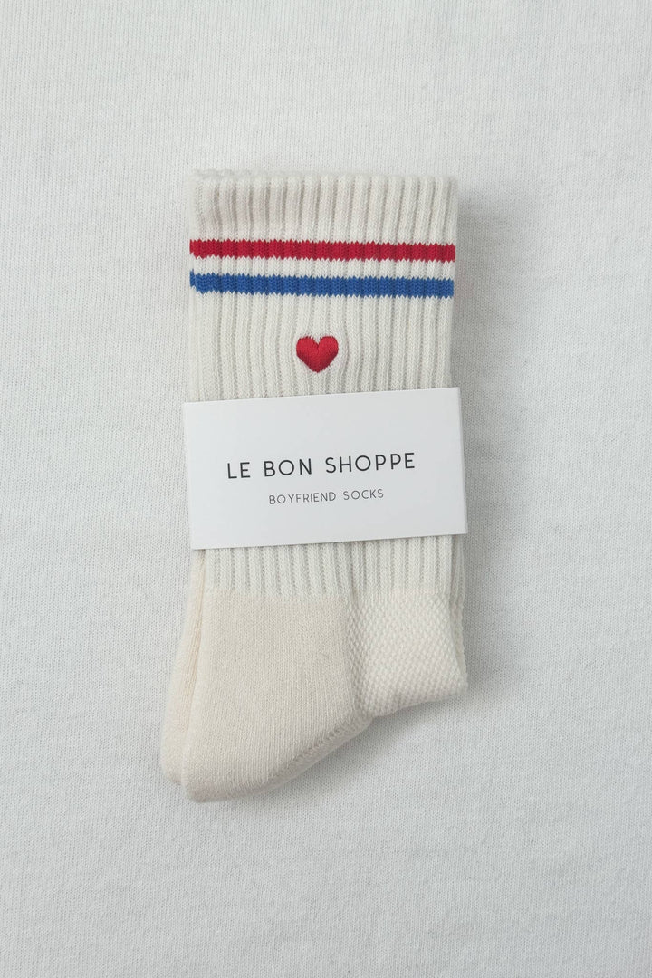 Le Bon Shoppe - Heart Embroidered Boyfriend socks