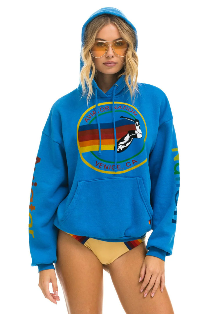 Aviator Nation Relaxed Pullover Hoodie - Ocean