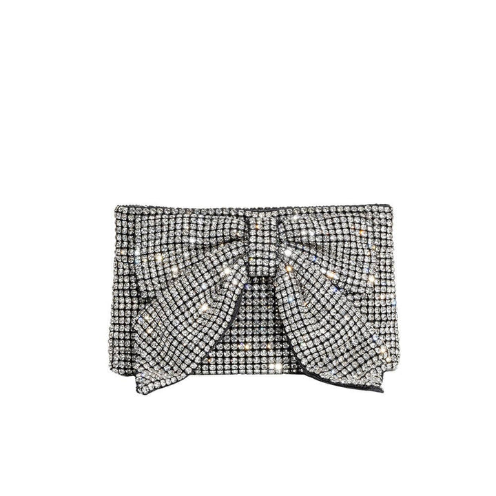 Melie Bianco - Jada Silver Bow Rhinestone Crossbody Bag