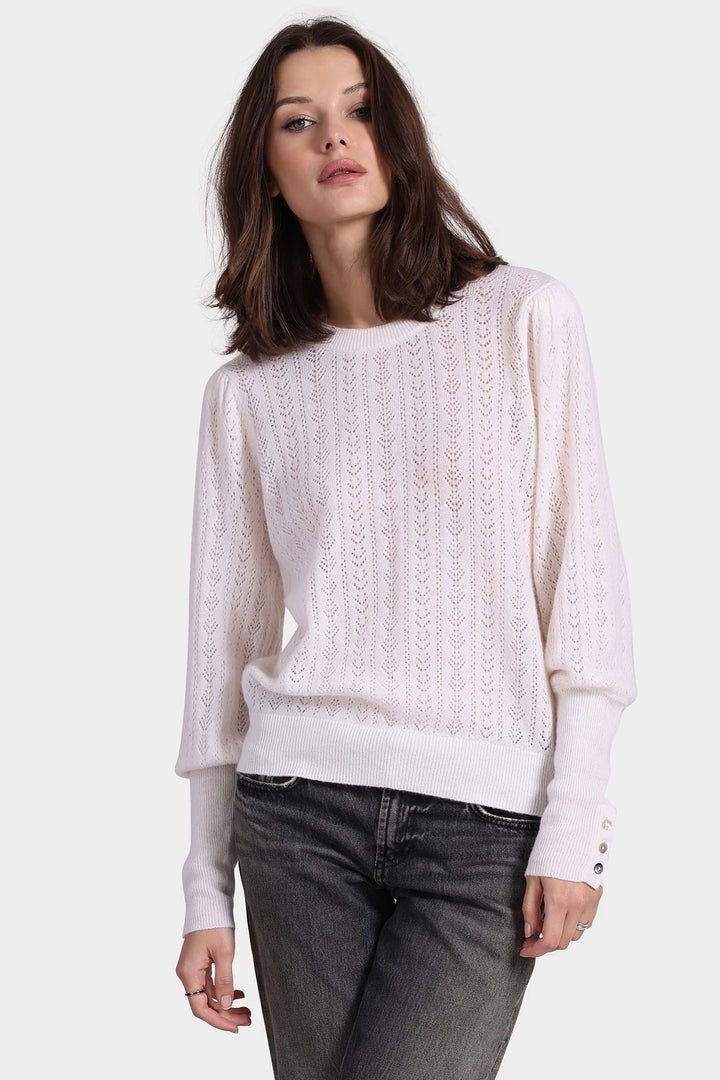 Minnie Rose Cashmere Blousant Sleeve Crew Neck