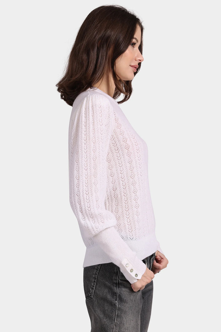 Minnie Rose Cashmere Blousant Sleeve Crew Neck