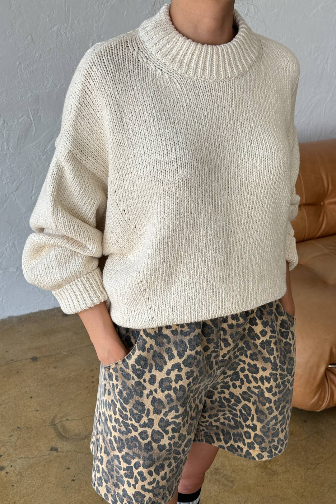 Le Bon Shoppe Zoe Cotton Sweater -Naturel