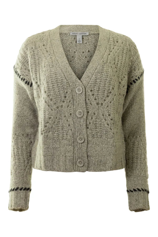 Autumn Cashmere Shaker V Neck Cardi w/ Diamond