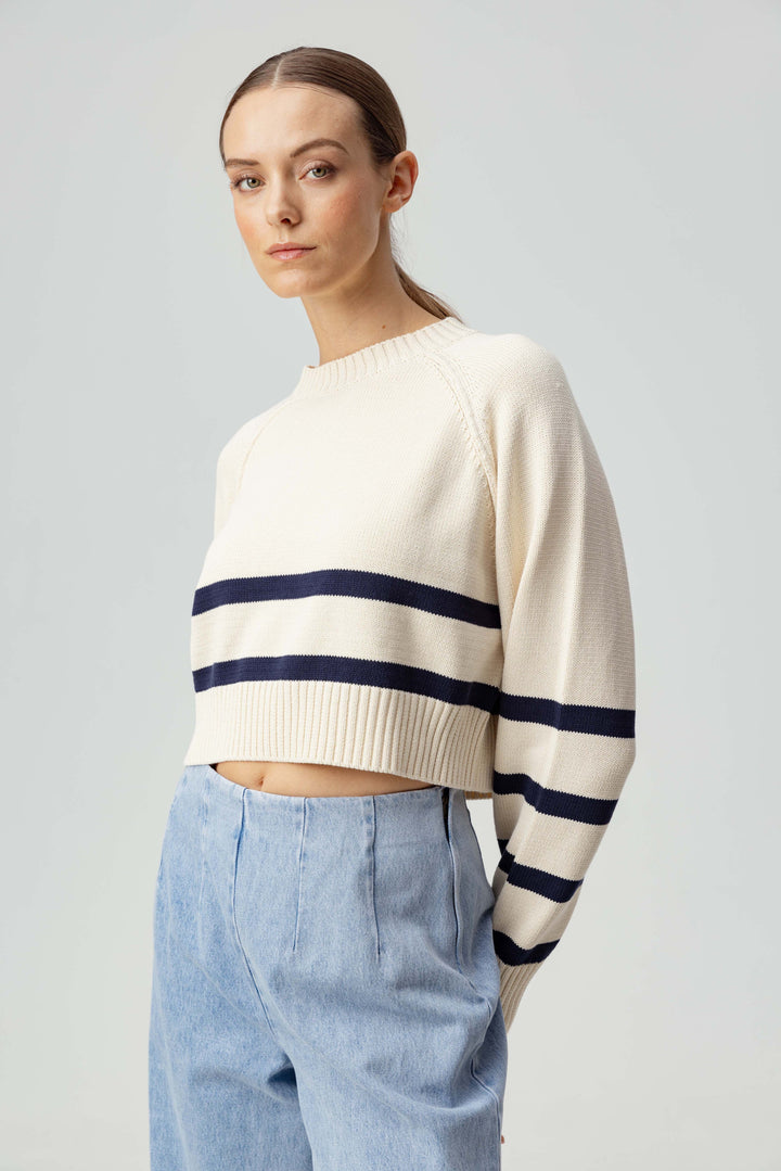 Sundays Enid Sweater - Navy/Cream