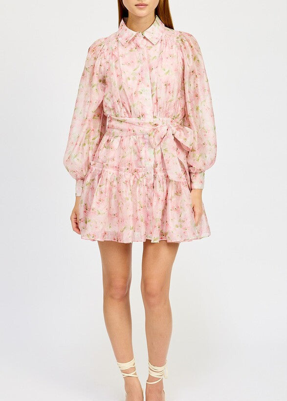 En Saison Josette Long Sleeve Mini Dress