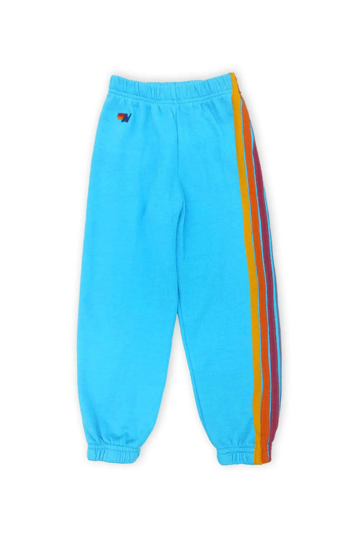 Aviator Nation Kid's 5 Stripe Sweatpants -Neon Blue