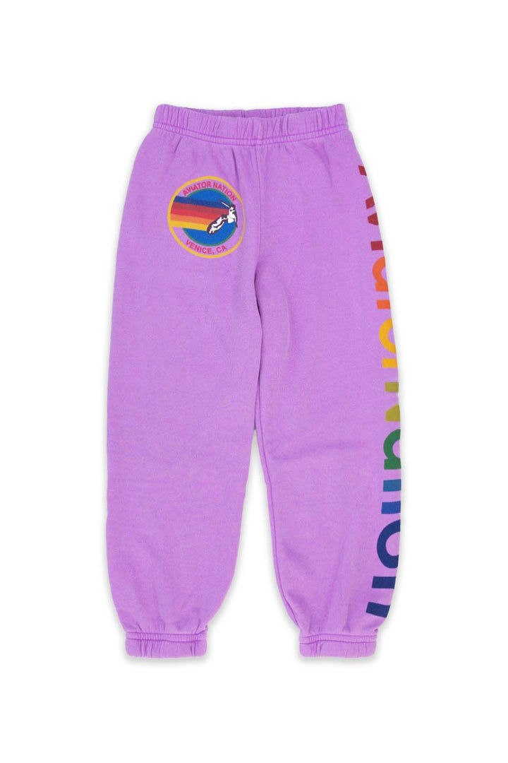 Aviator Nation Kid's Aviator Nation Sweatpants -Neon Purple