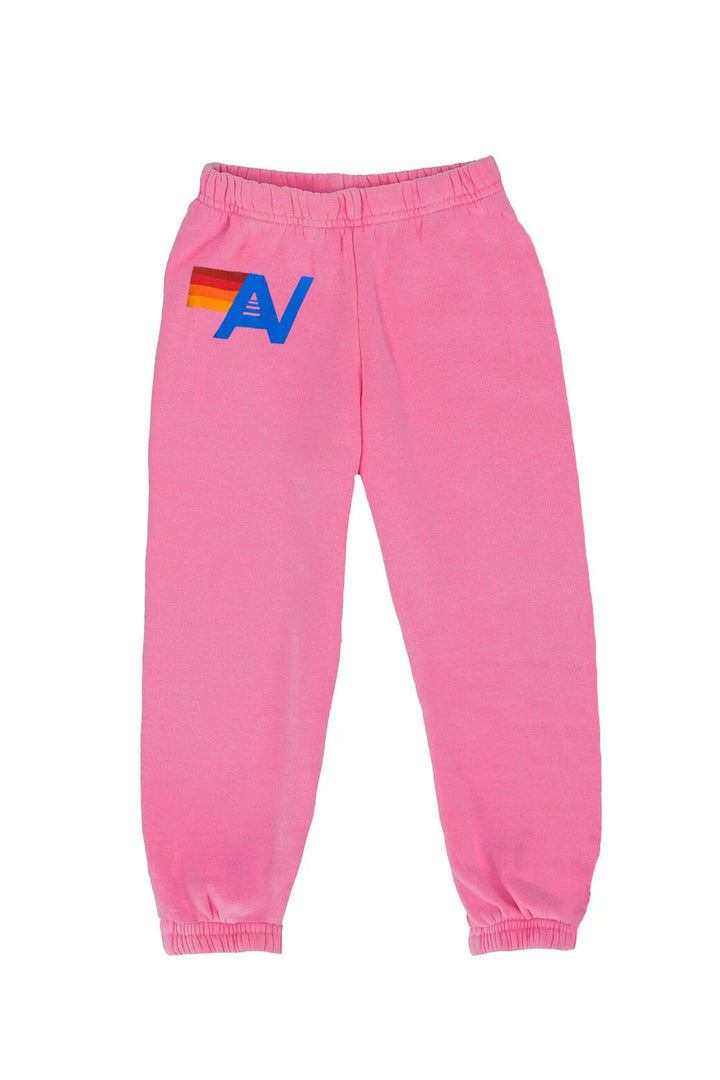 Aviator Nation Kid's Logo Sweatpants -Neon Pink