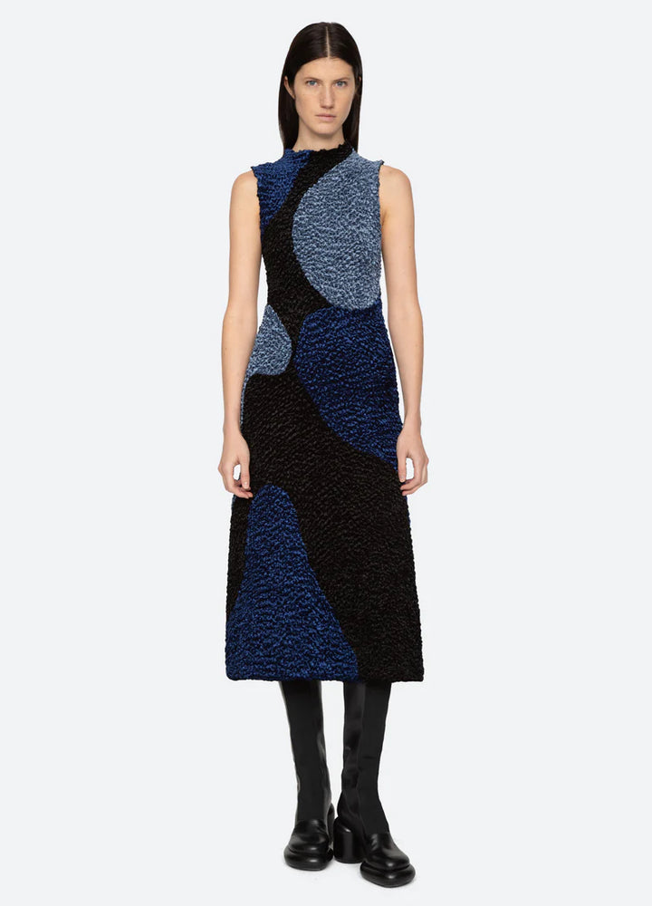 Sea NY Malene Velvete Patchwork Dress