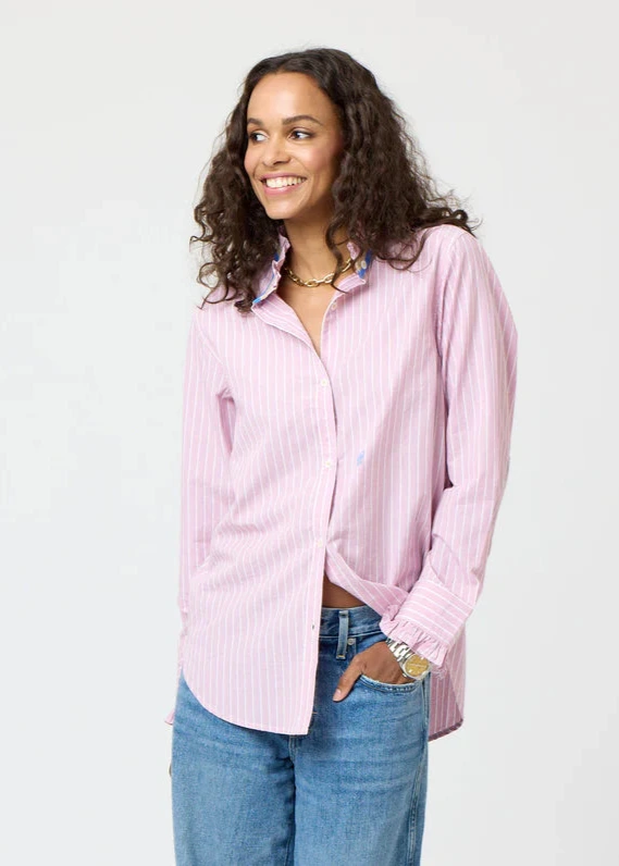 Kerri Rosenthal Mia Stripe Ruffle Shirt