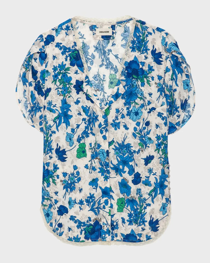 Zadig & Voltaire Tiffiny Crepe Garden Flowers Top