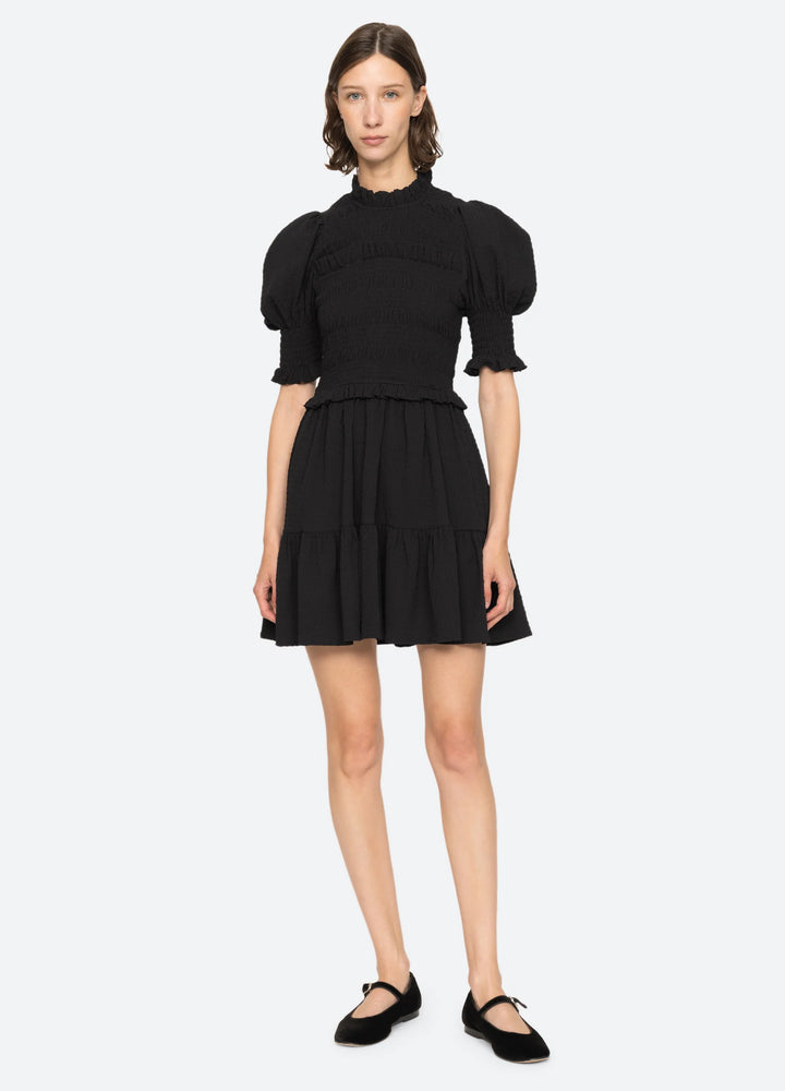 Sea NY Regina Seersucker Puff Sleeve Dress